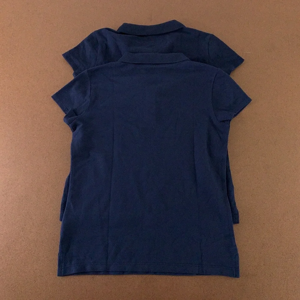 Old Navy Girls XL 14-16 Blue Short Sleeve Uniform Pique Polo Shirt 2 Pack NWT